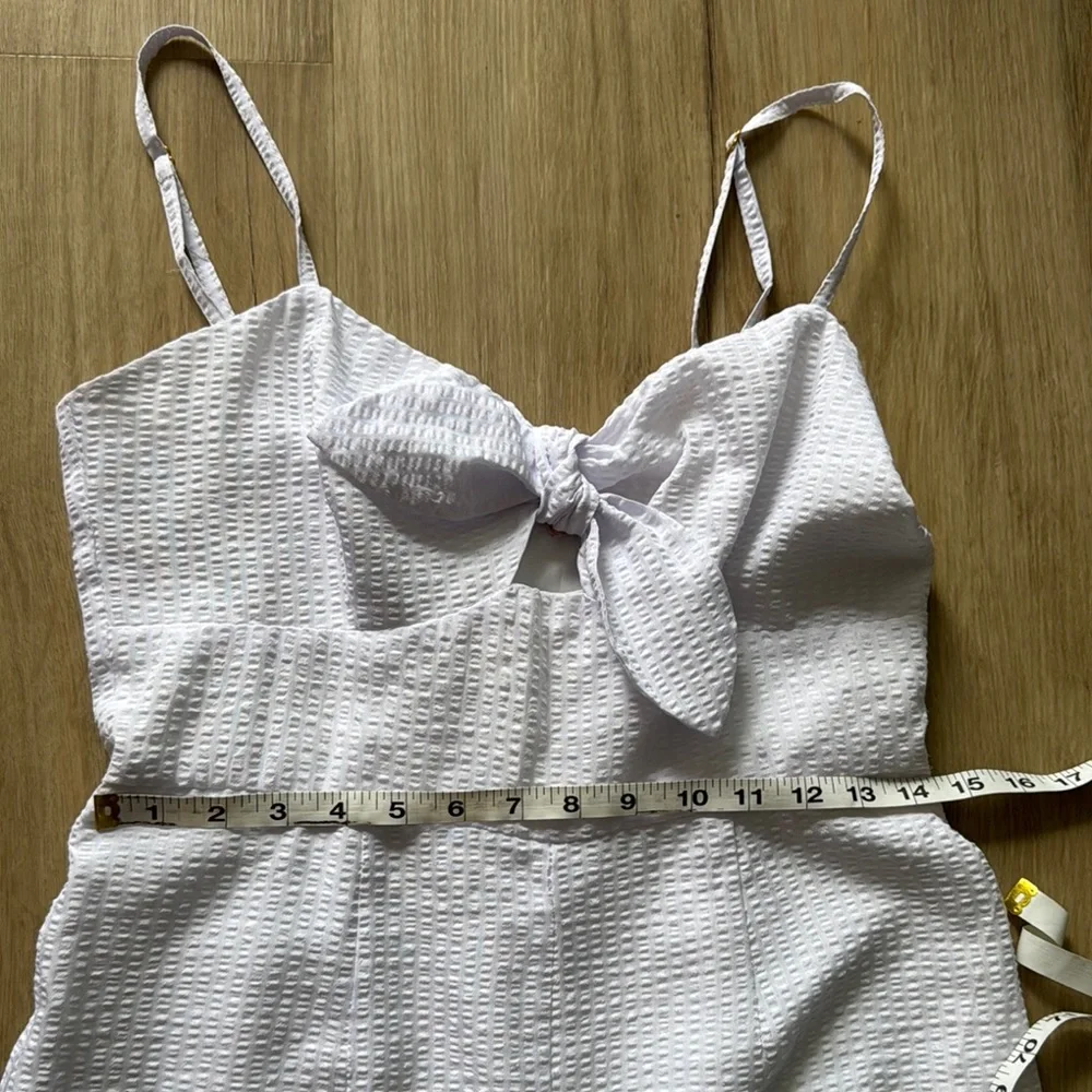 Hutch Anthropologie Seersucker Bow Front Jumpsuit sz 6 - Picture 5 of 13